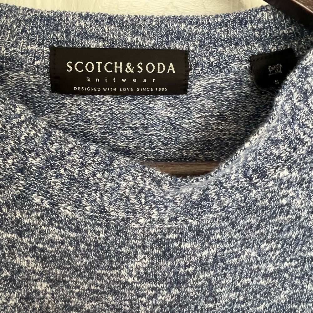 Scotch & Soda Blue Crewneck Sweater with Classic Knit size s